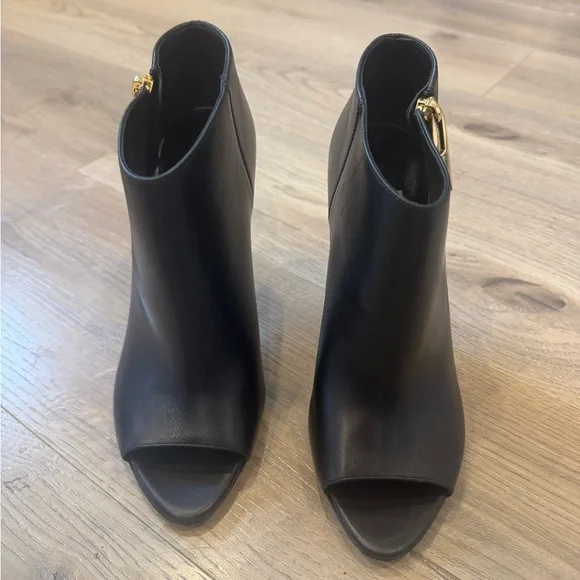Burberry Black Peep-Toe Ankle Boots - Picture 3 of 11